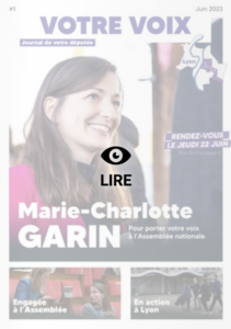 Journal "1 an de mandat" de la députée Marie-Charlotte Garin